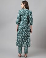 Women Floral Print Straight Kurta Set - Image 4