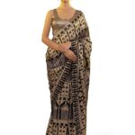 Women's Black Sequins Work Heavy Georgette Saree with Blouse (1024-Black-Sequins-Designer-Saree-Latest, Black)