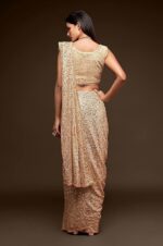 Women's Georgette Heavy Sequins Work Heavy Saree with Blouse (Latest-Sequins-Party-Saree) - Image 3