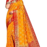 Sarees for Women Wear Cotton Silk Banarasi Sari Kanjivaram Soft 2024 Wedding Original Pure Kanchipuram Pattu Sadi with Blouse Piece (Barmasi)