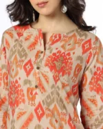 Women Ikat Print Straight Kurta - Image 2