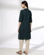 Women Floral Print Straight Kurta with Insert Pocket - Image 3