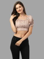 Crop Top For Women Western Wear Brown