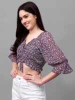 Crop Tops For Women Western Wear Purple - Image 4